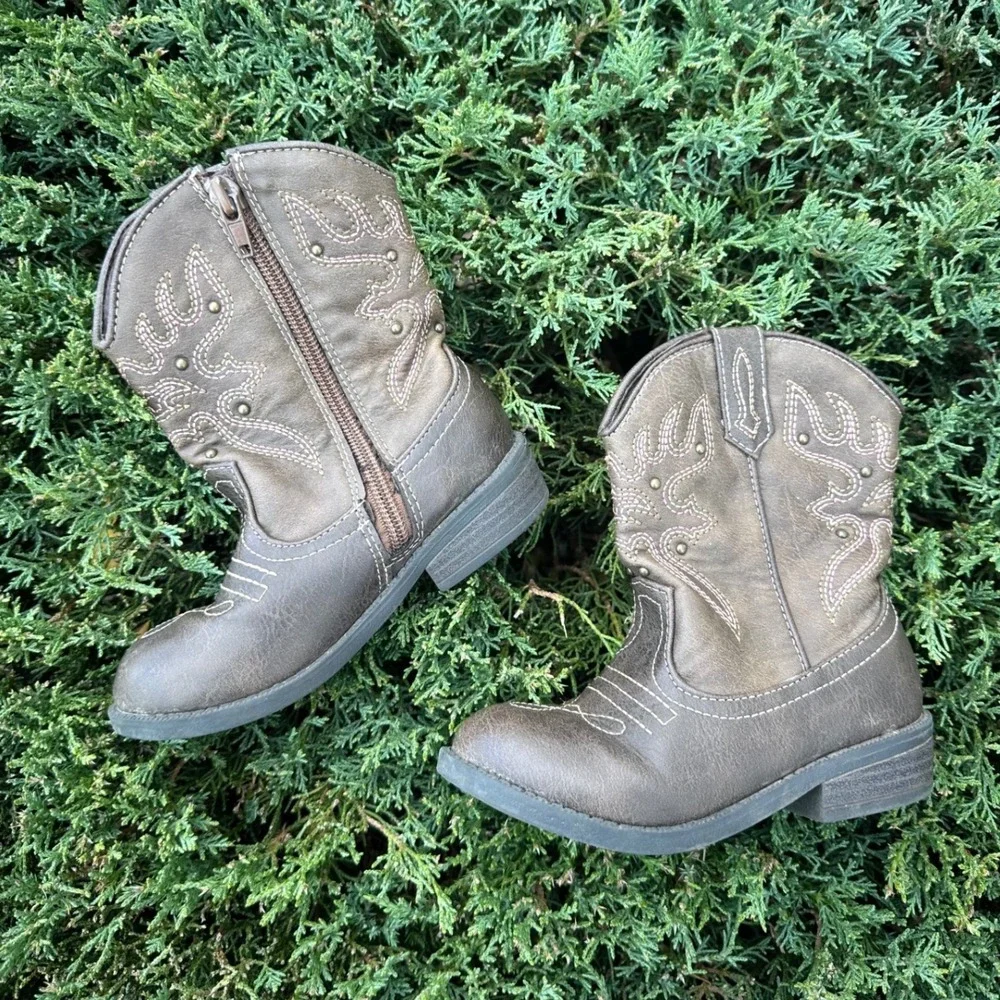 Nina Toddler Girls' Mirabela Cowgirl‎ Boots Size 9 Brown